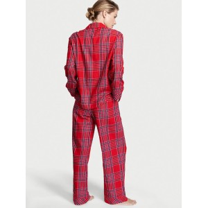 Пижама Victoria’s Secret Flannel Long PJ Set Lipstick Bold Lurex Plaid