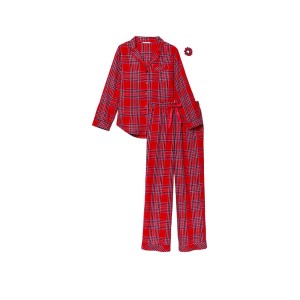 Пижама Victoria’s Secret Flannel Long PJ Set Lipstick Bold Lurex Plaid