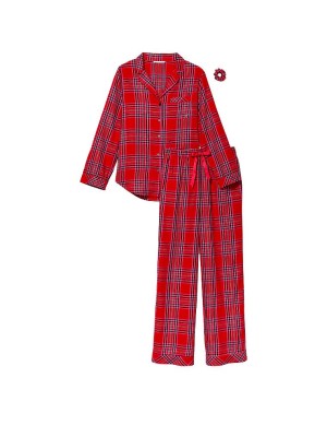 Пижама Victoria’s Secret Flannel Long PJ Set Lipstick Bold Lurex Plaid