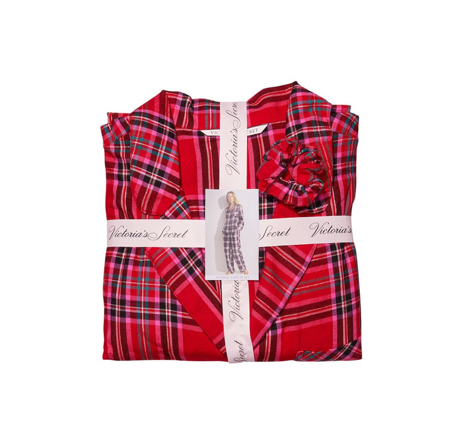 Пижама Victoria’s Secret Flannel Long PJ Set Lipstick Bold Lurex Plaid