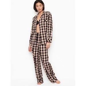 Пижама Victoria’s Secret Flannel Long PJ Set Pink Buffalo Plaid