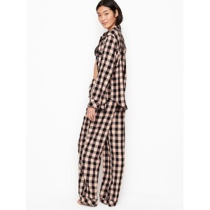 Пижама Victoria’s Secret Flannel Long PJ Set Pink Buffalo Plaid