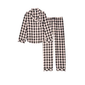Пижама Victoria’s Secret Flannel Long PJ Set Pink Buffalo Plaid