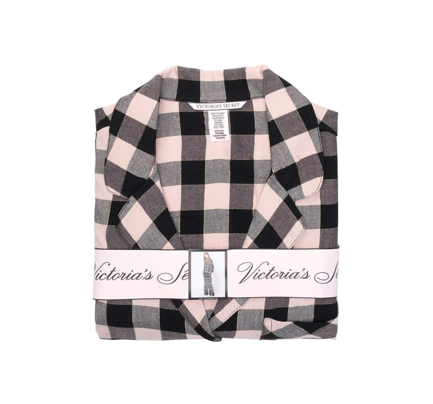 Пижама Victoria’s Secret Flannel Long PJ Set Pink Buffalo Plaid