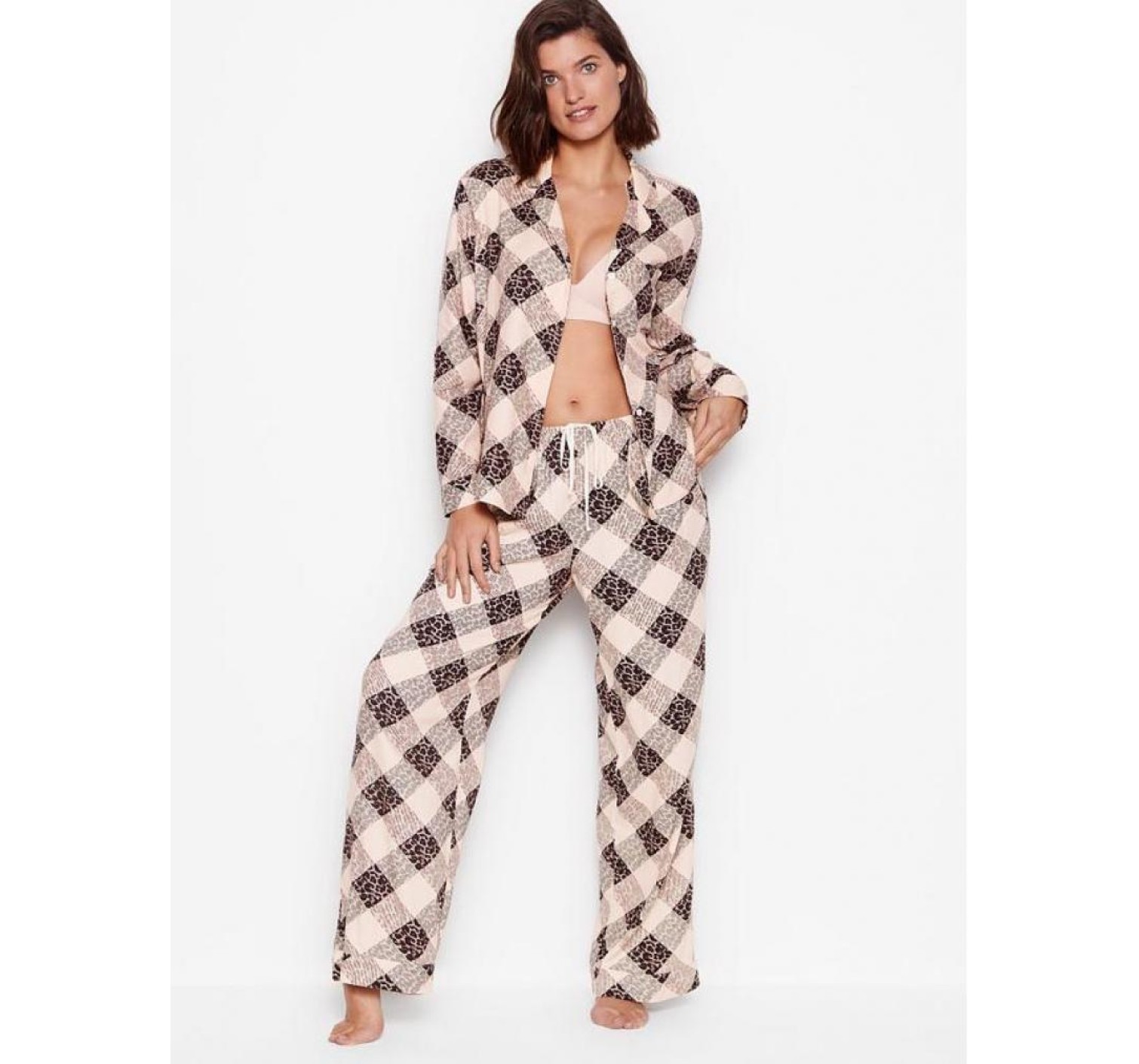 Пижама Victoria’s Secret Flannel Long PJ Set Animal print