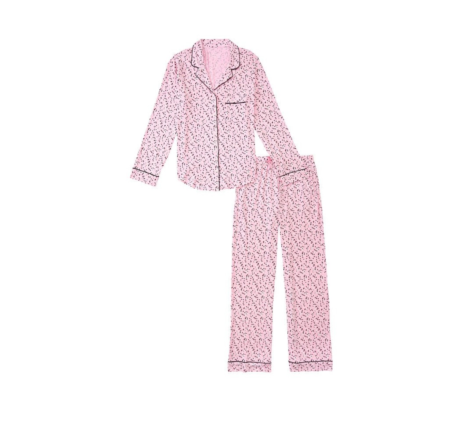 Піжама Victoria's Secret Modal Long PJ Set Pink Hearts