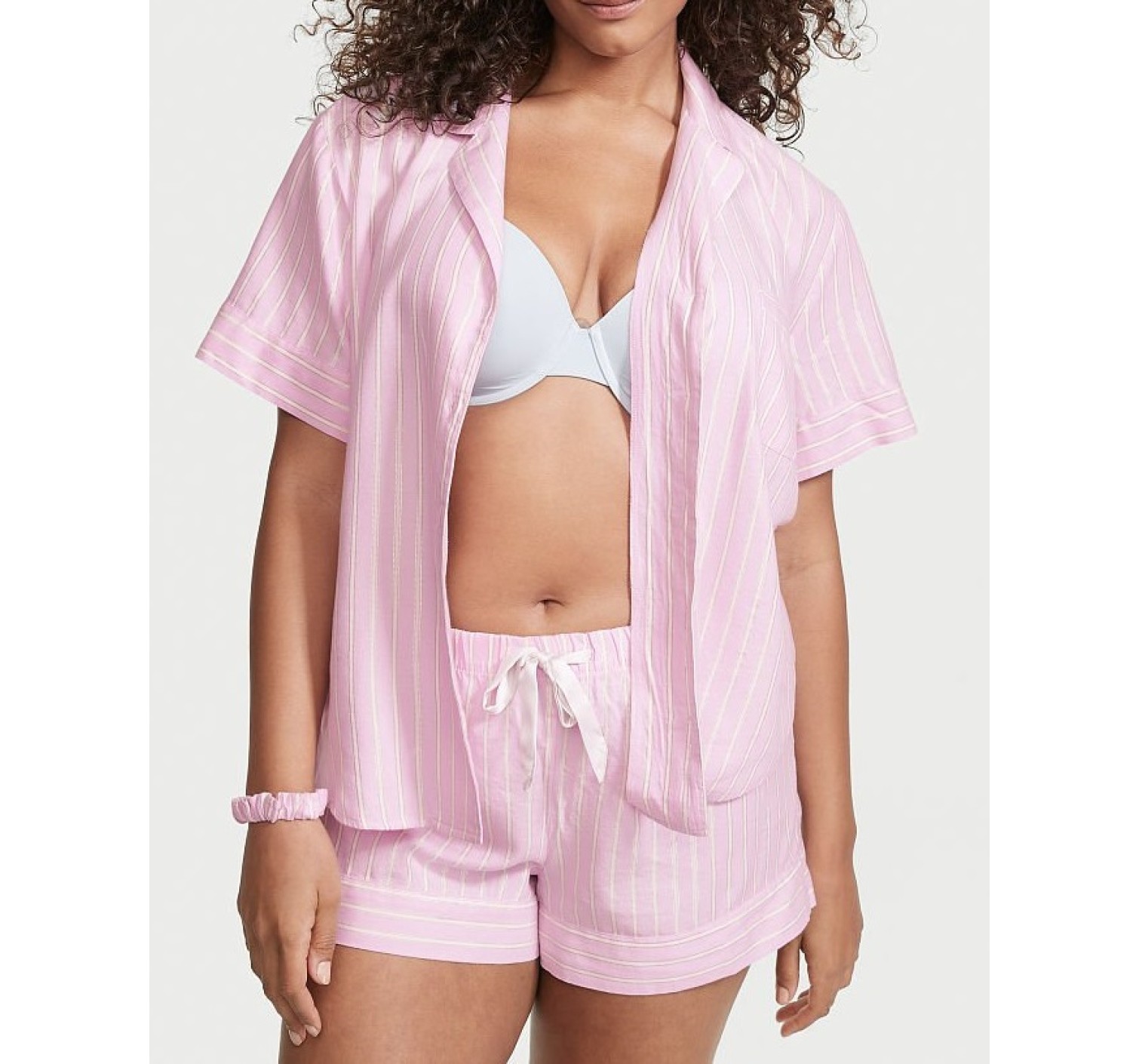 Рожева піжама Victoria's Secret Flannel Shimmer Short Pj Set