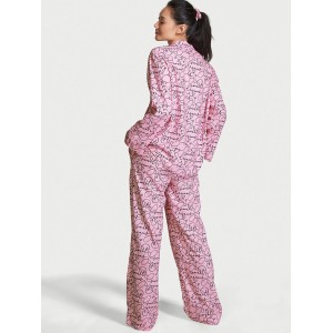 Піжама Victoria's Secret Flannel Long PJ Set Pink