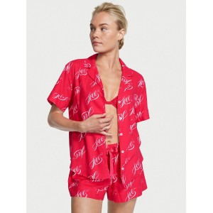 Піжама Victoria's Secret Flannel Red Love Short Pj Set