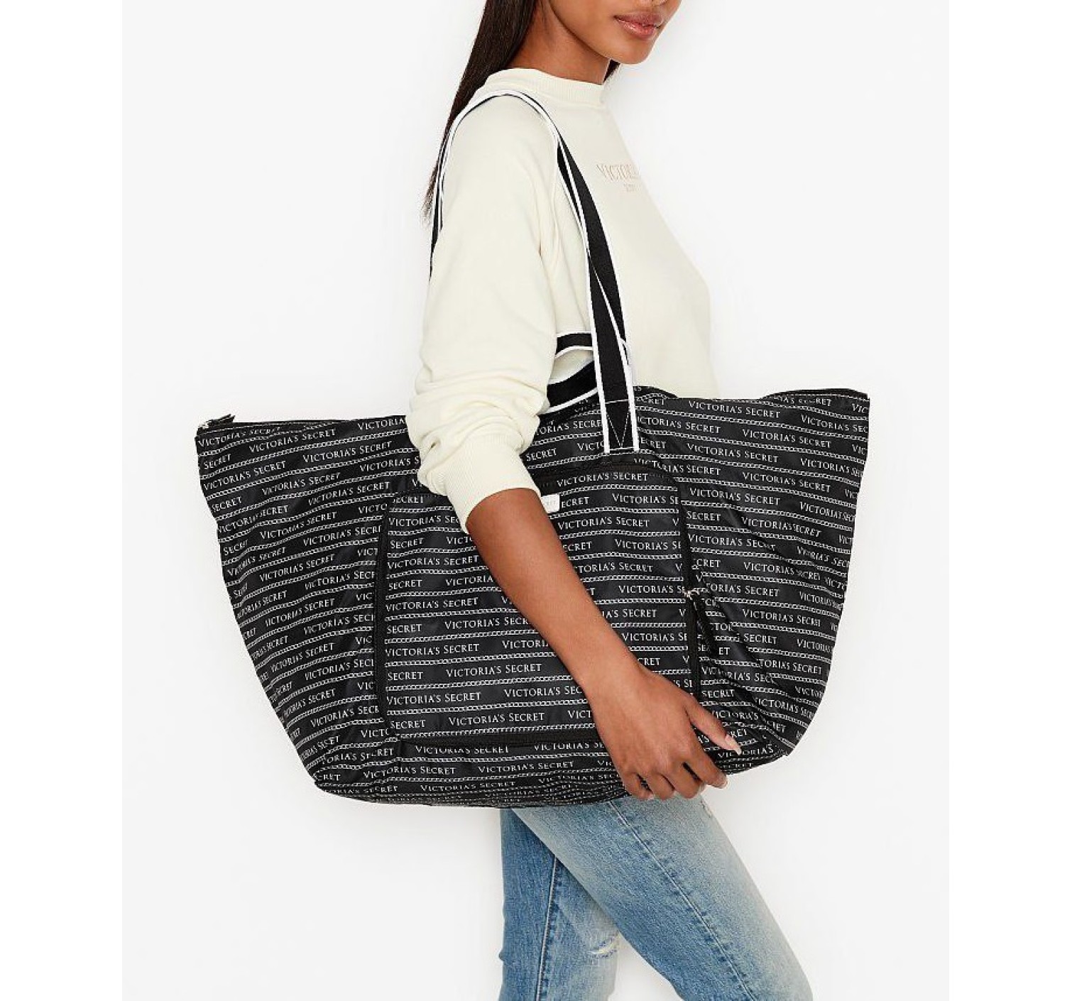 Пляжная сумка Виктория Сикрет Black Packable Tote