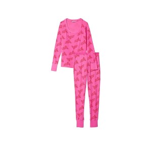 Піжама Victoria's Secret Thermal Long PJ Set print Logo VS