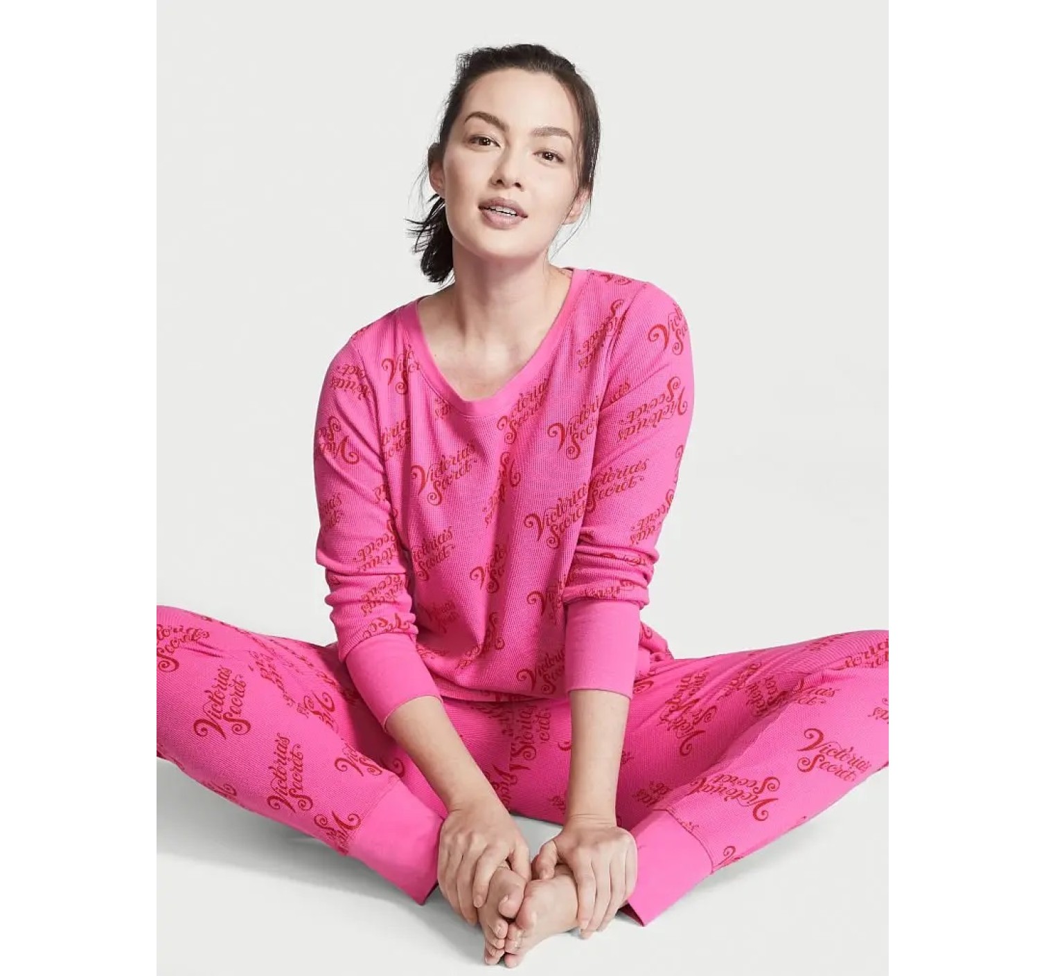 Піжама Victoria's Secret Thermal Long PJ Set print Logo VS