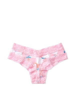 Трусики Виктория Сикрет Cheeky Lace Panty Pink Rose