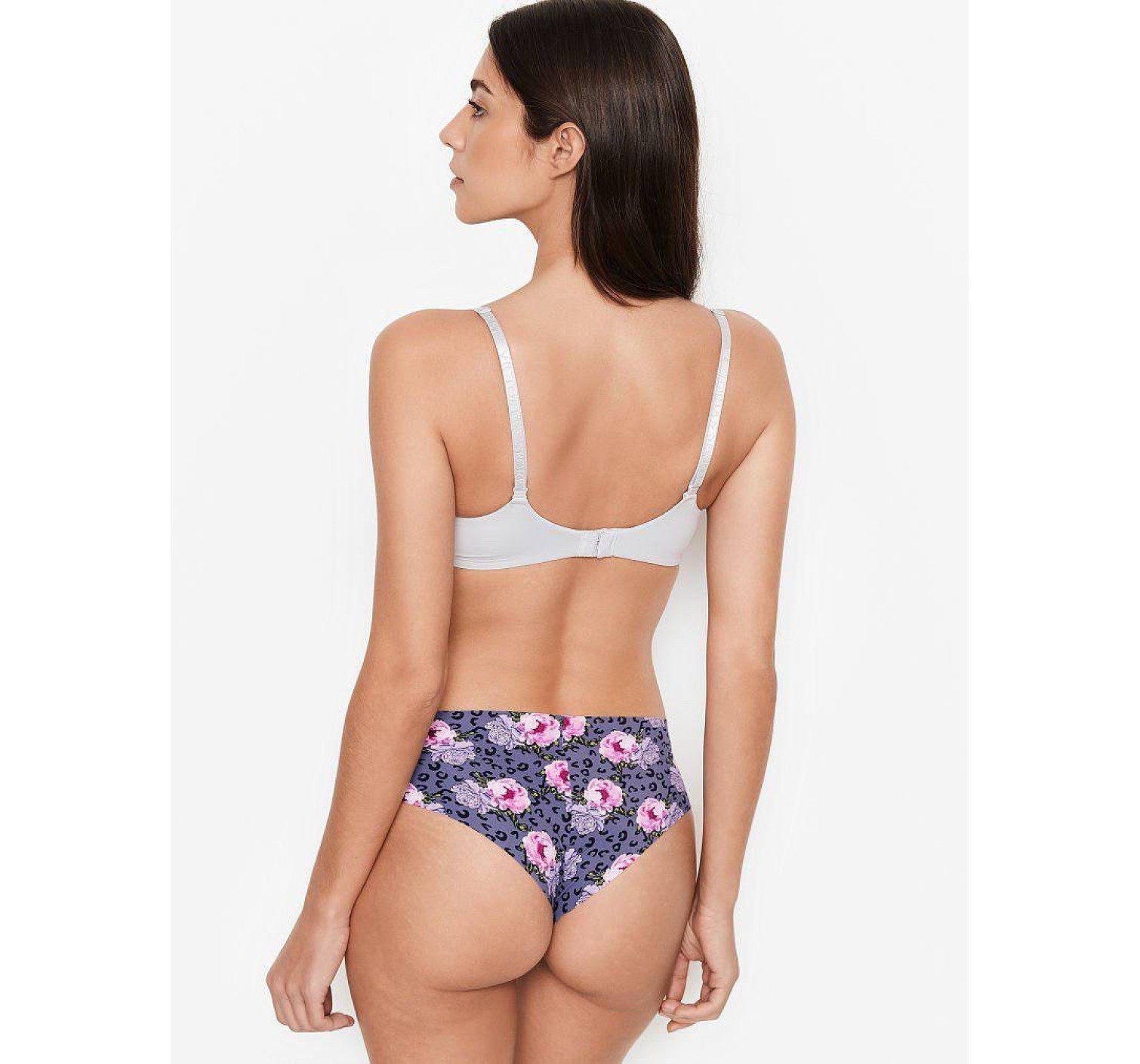 Трусики бесшовные Виктория Сикрет No show Cheeky Panty Leopard Flower