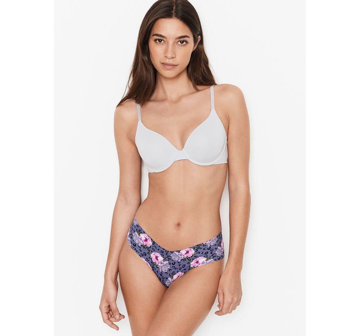 Трусики бесшовные Виктория Сикрет No show Cheeky Panty Leopard Flower