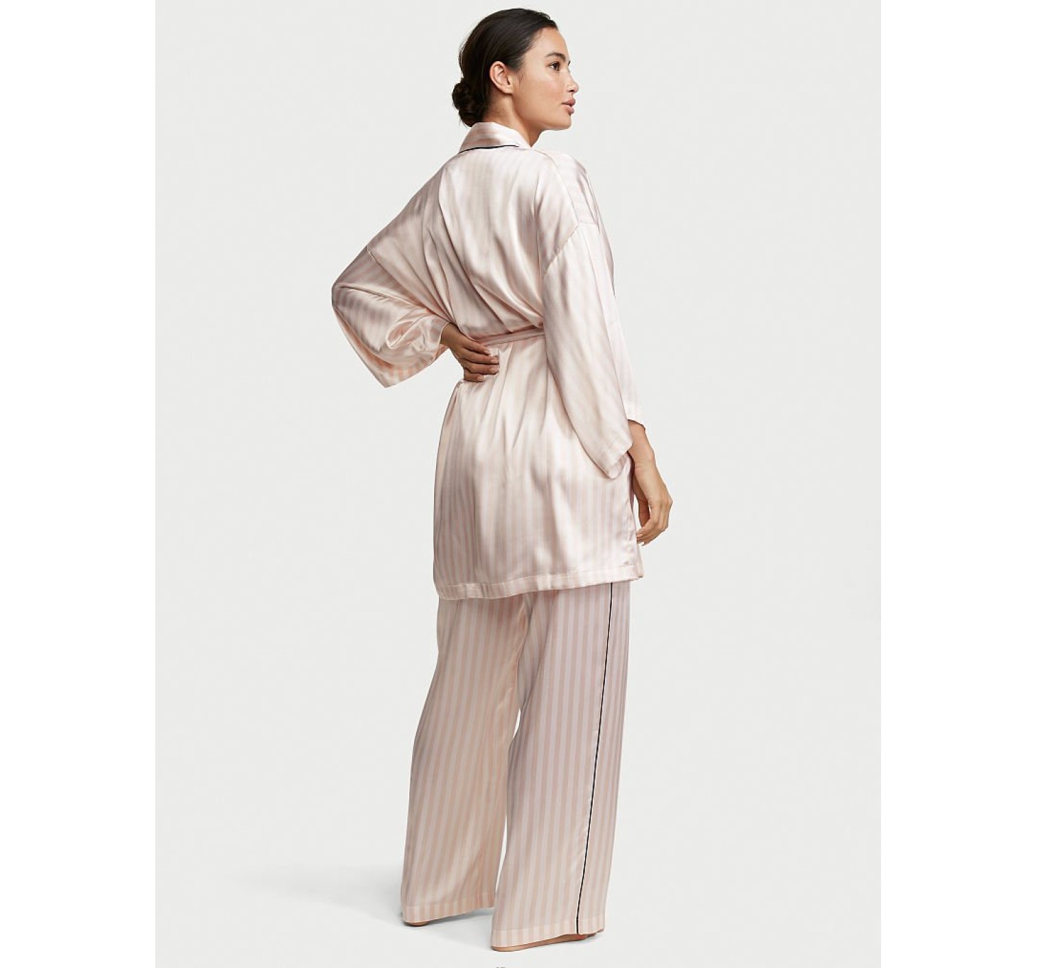 Піжама Victoria's Secret Satin 3-Piece PJ Set Stripes