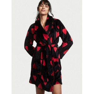 Халат Victoria’s Secret Logo Short Cozy Robe Red Hearts