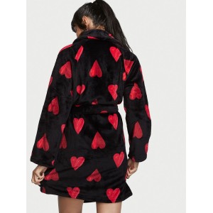 Халат Victoria’s Secret Logo Short Cozy Robe Red Hearts