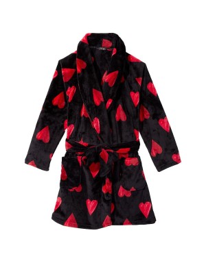 Халат Victoria's Secret Logo Short Cozy Robe Red Hearts