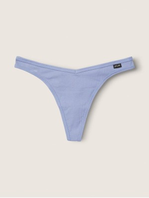 Бавовняні Трусики VS PINK Ribbed Cotton Thong Panty