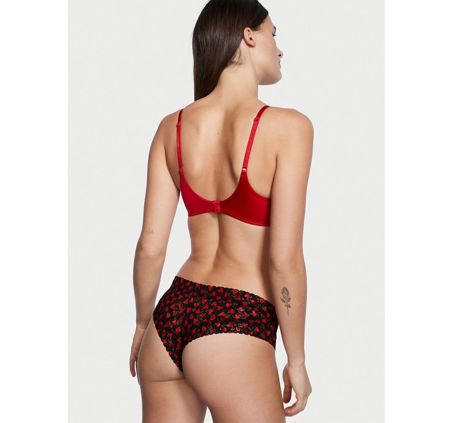 Трусики Victoria's Secret Very Sexy Red Hearts Lace Cheeky