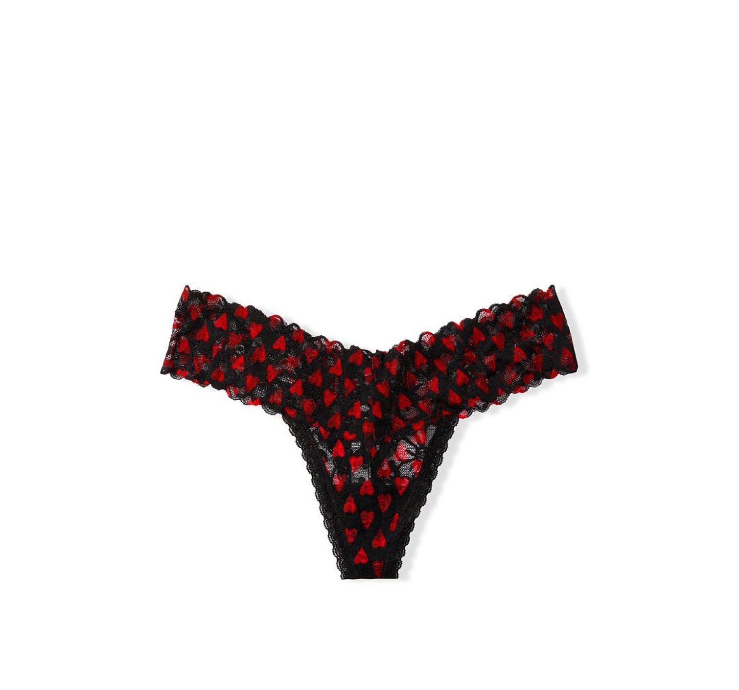 Трусики Victoria's Secret Lace Thong String Red Hearts