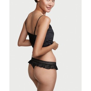 Трусики VICTORIA'S SECRET Lace Flutter Thong Panty Black