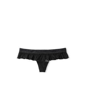 Трусики VICTORIA'S SECRET Lace Flutter Thong Panty Black