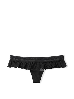 Трусики VICTORIA'S SECRET Lace Flutter Thong Panty Black