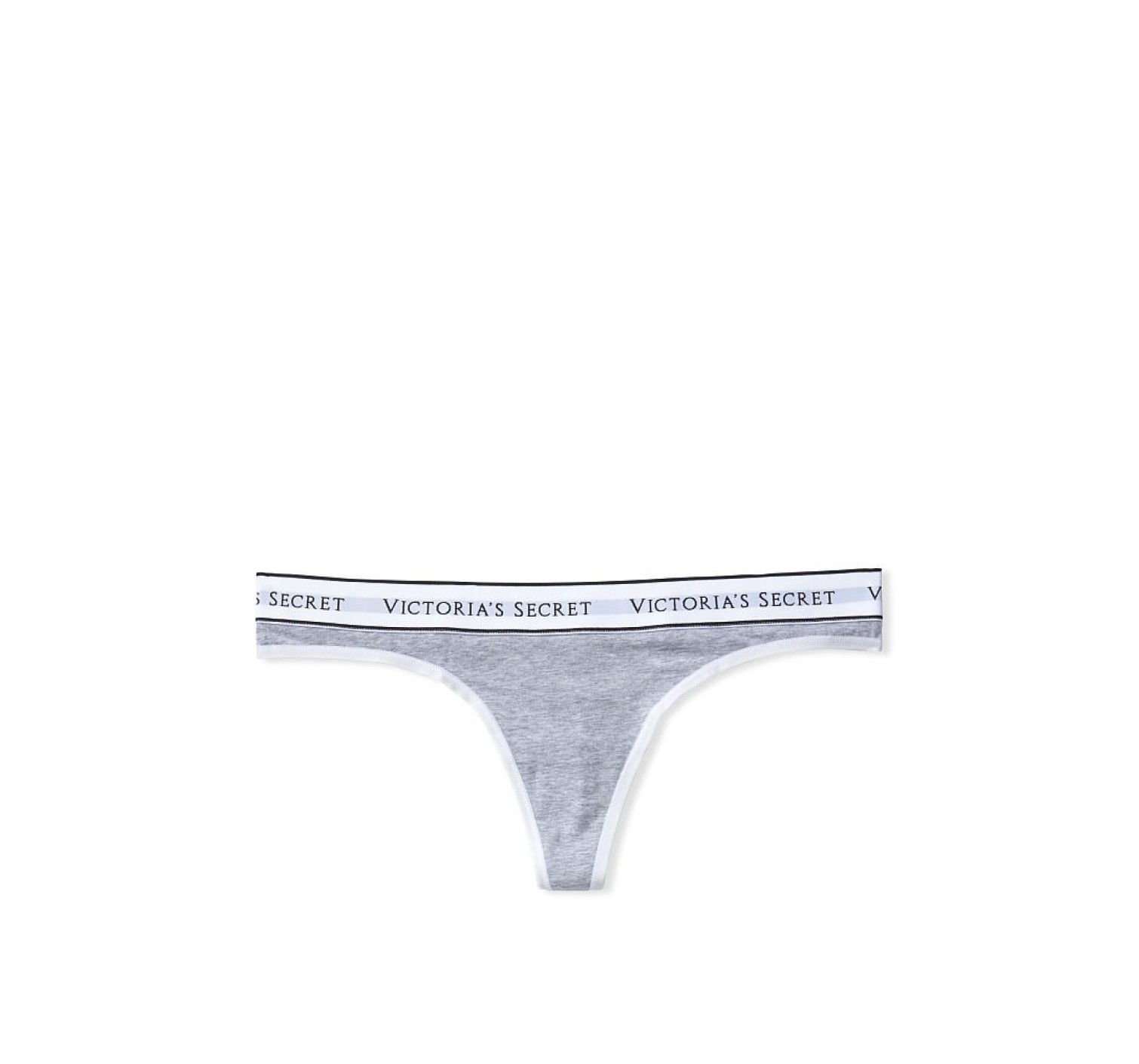 Трусики VS Stretch Cotton Logo Heather Gray Thong Panty