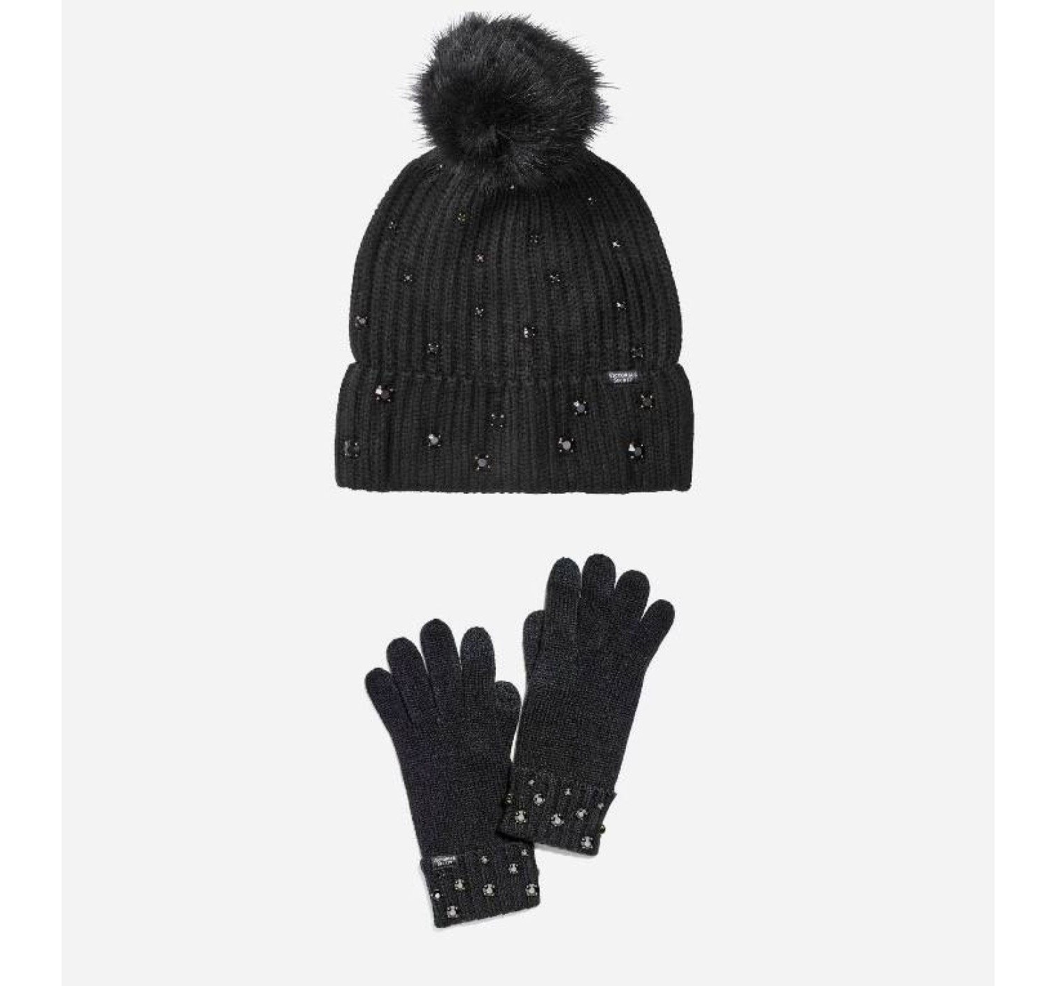 Подарунковий набір Victoria's Secret Rhinestone Hat &amp; Gloves Black