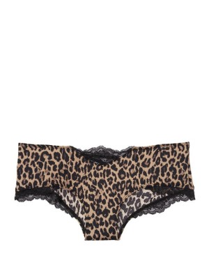 Трусики чики Victoria's Secret Very Sexy Lace Cheeky Panty Black Leopard