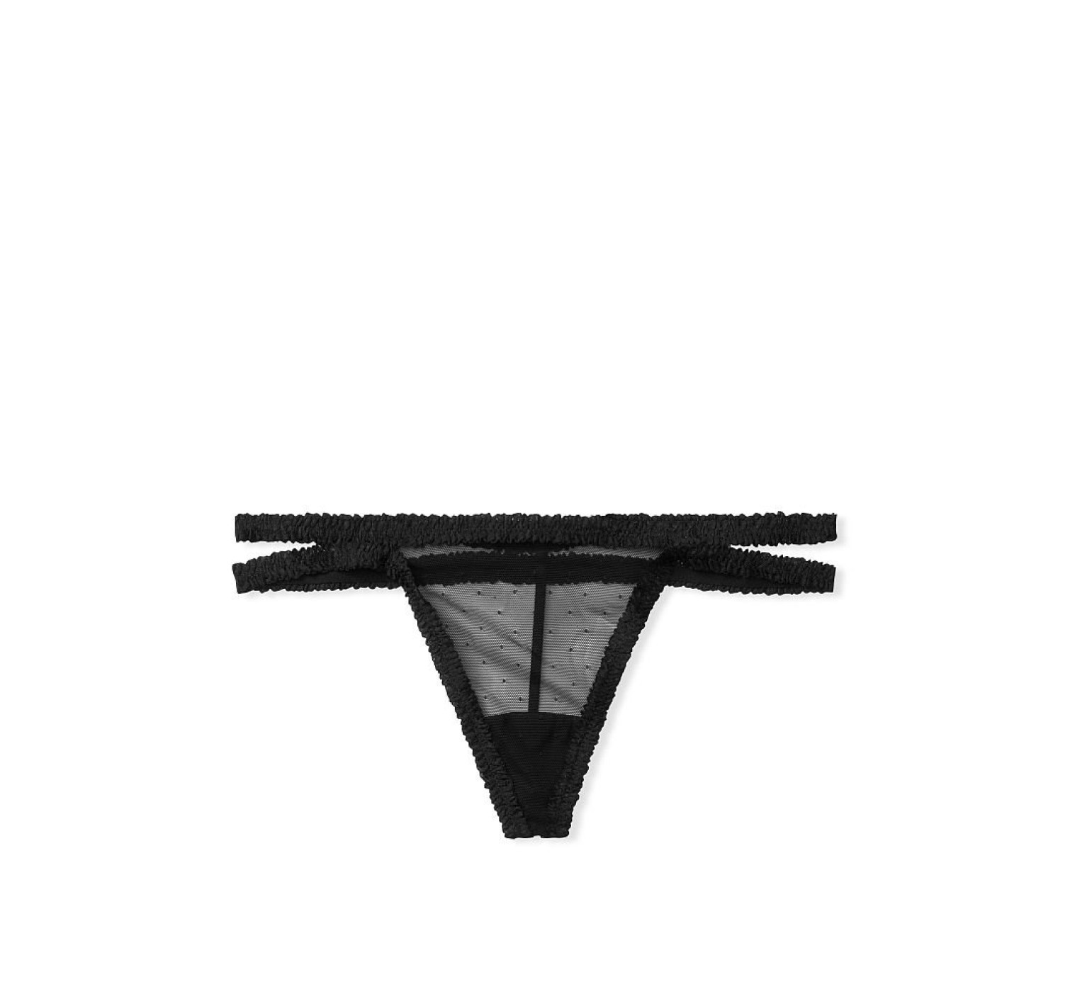 Трусики чорні Victoria's Secret Stretch Cotton V-string Panty