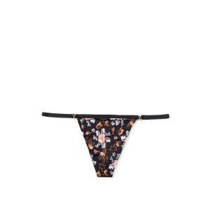 Трусики Victoria's Secret Very Sexy V-string panty Black Pressed Floral