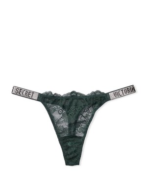 Трусики VS Very Sexy Black Lace &amp; Gold ring Brazilian panty