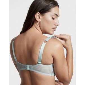 КОМПЛЕКТ БЕЛЬЯ VICTORIA’S SECRET VERY SEXY EMBELLISHED STRAP BOMBSHELL PUSH-UP BRA MINT HAZE IN LACE