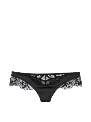 Трусики VS Very Sexy Black Lace Satin Thong panty