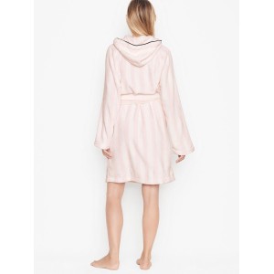 Халат Hooded Short Cozy Robe Pink Stripe