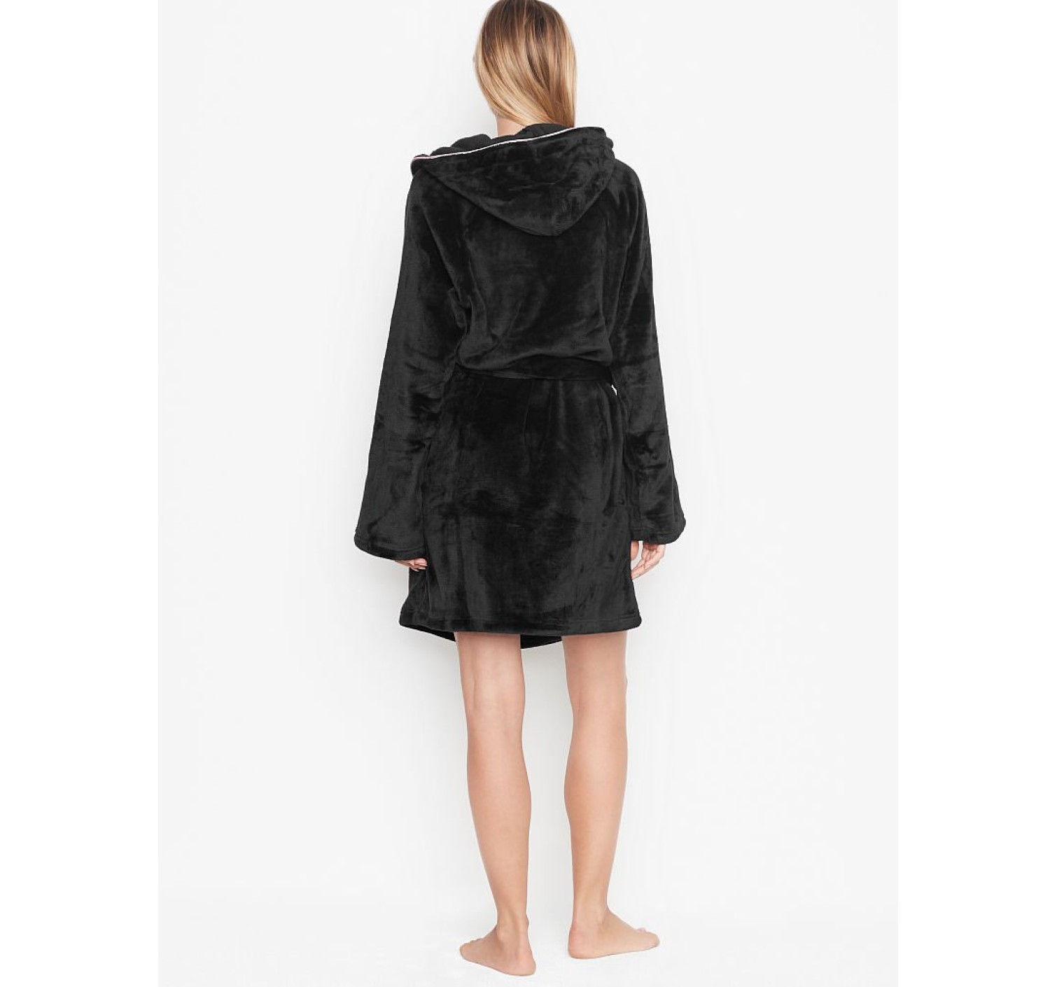 Халат Hooded Short Cozy Robe Black