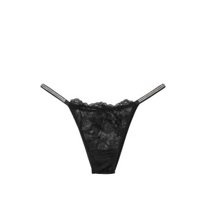 Трусики VS Brazilian Crystal strap Black Lace panty