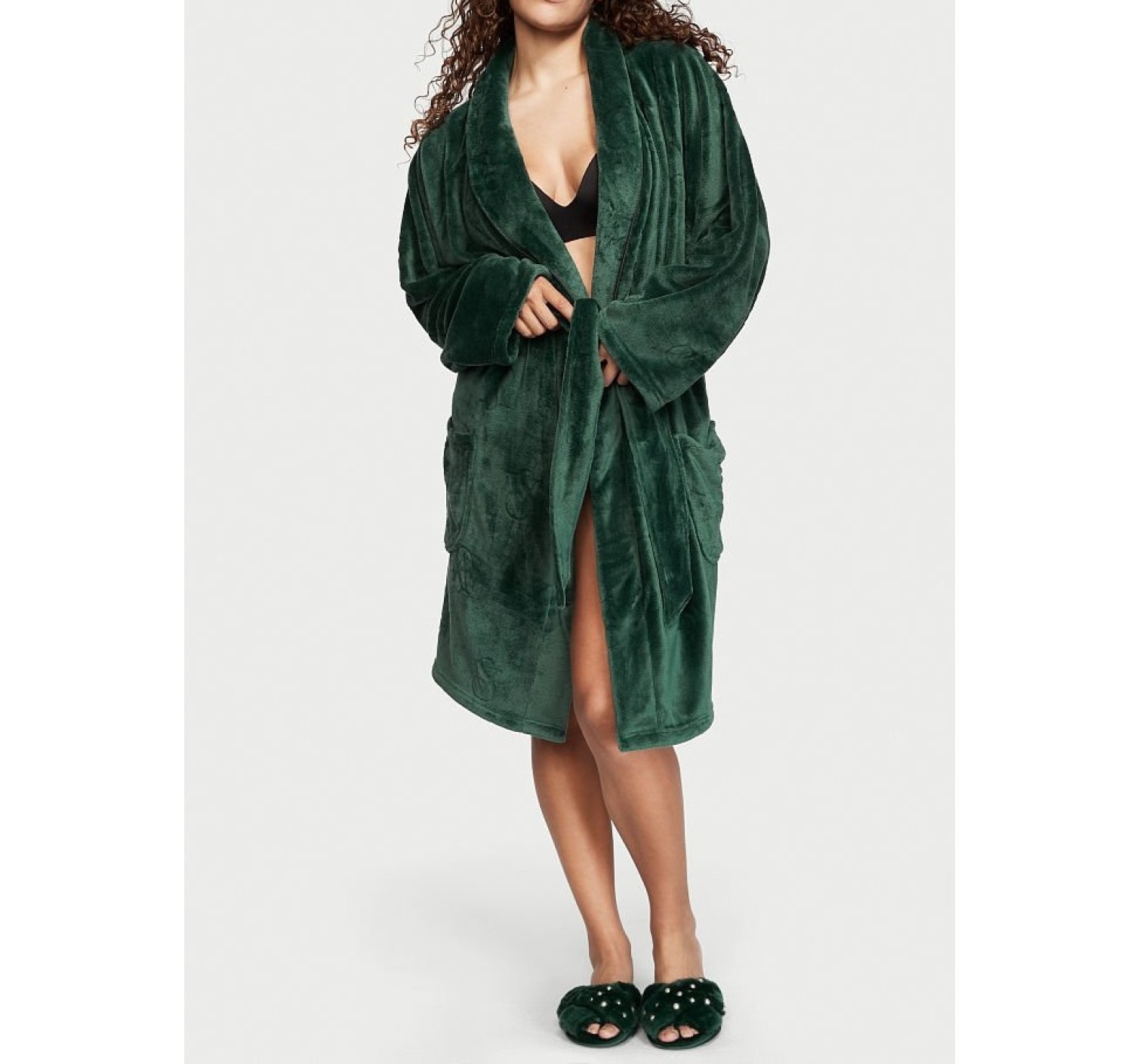 Халат Victoria’s Secret Logo Short Cozy  Envious Debossed