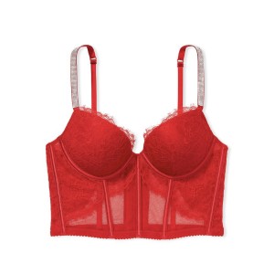 КОМПЛЕКТ БЕЛЬЯ VICTORIA’S SECRET VERY SEXY SHINE STRAP BALCONETTE RED LACE