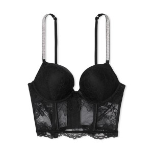 КОМПЛЕКТ БЕЛЬЯ VICTORIA’S SECRET VERY SEXY SHINE STRAP BALCONETTE BLACK LACE