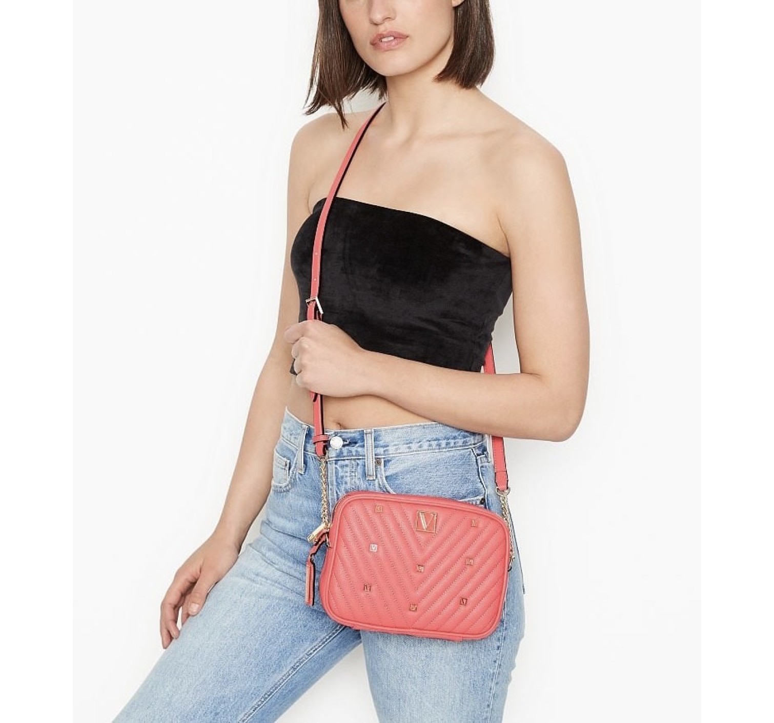 Сумка Вікторія Сікрет The Victoria Top Zip crossbody Coral