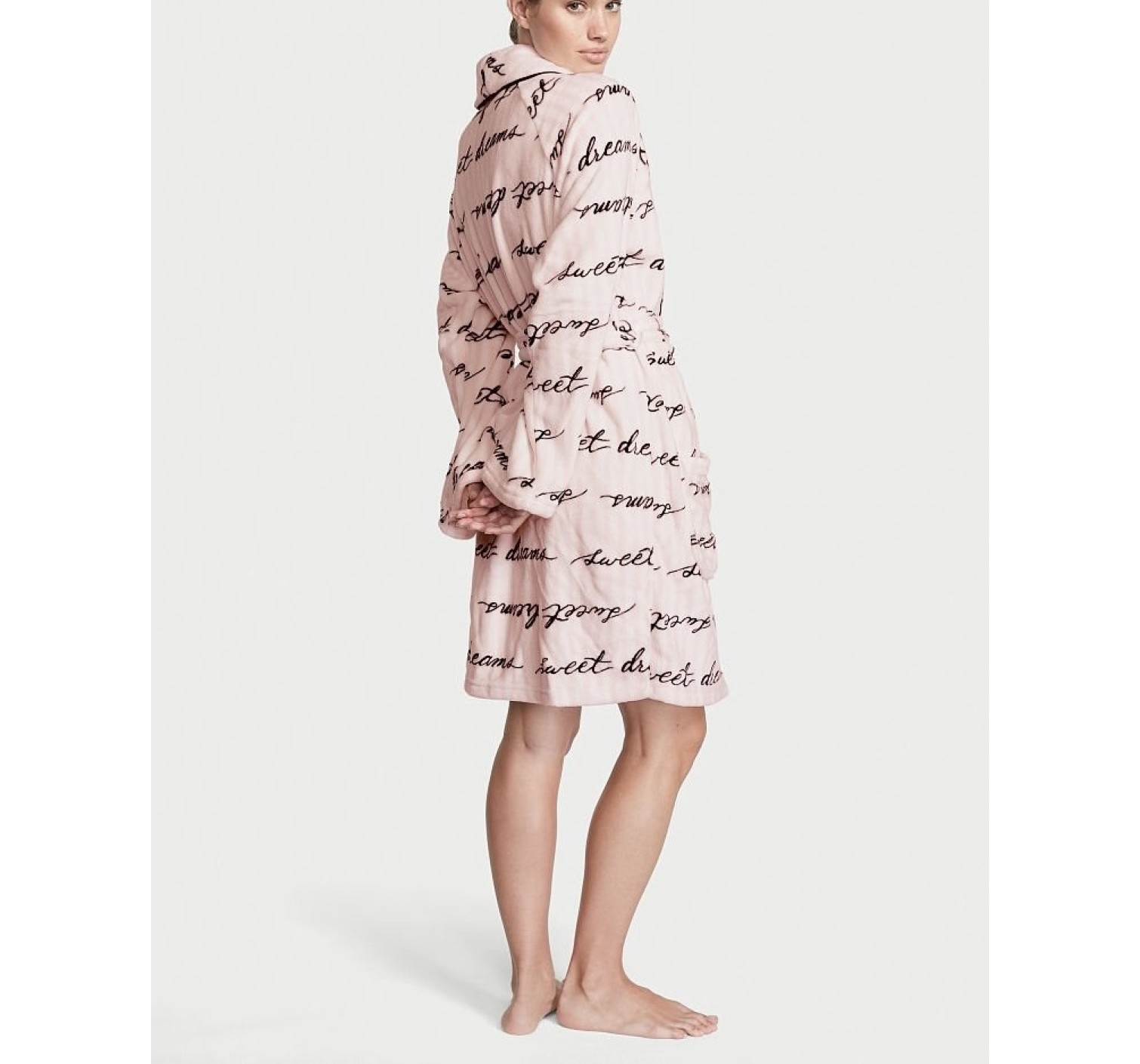 Халат Victoria's Secret Logo Short Cozy Robe Sweet Dreams Stripe