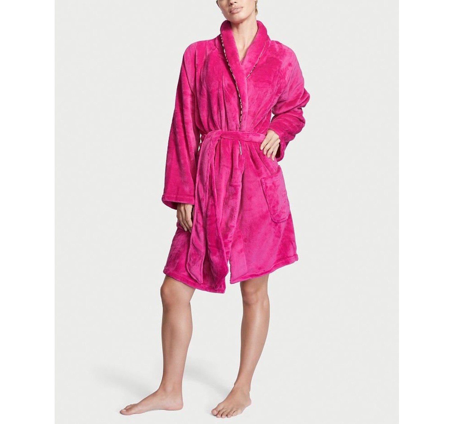 Халат Victoria’s Secret Logo Short Cozy Fluo Pink