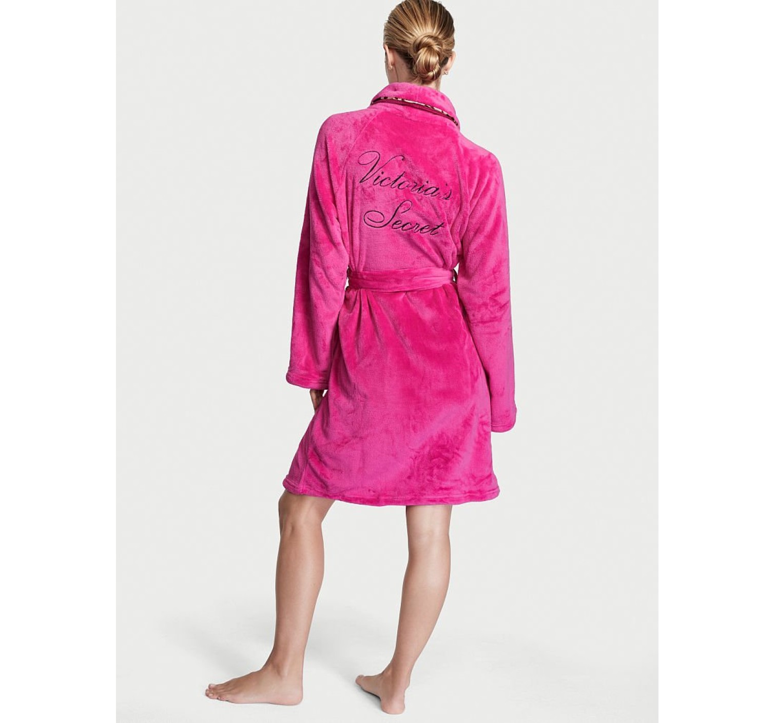 Халат Victoria’s Secret Logo Short Cozy Fluo Pink