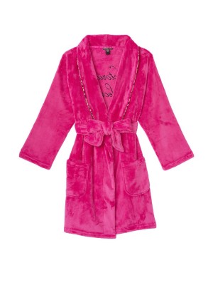 Халат Victoria's Secret Logo Short Cozy Fluo Pink