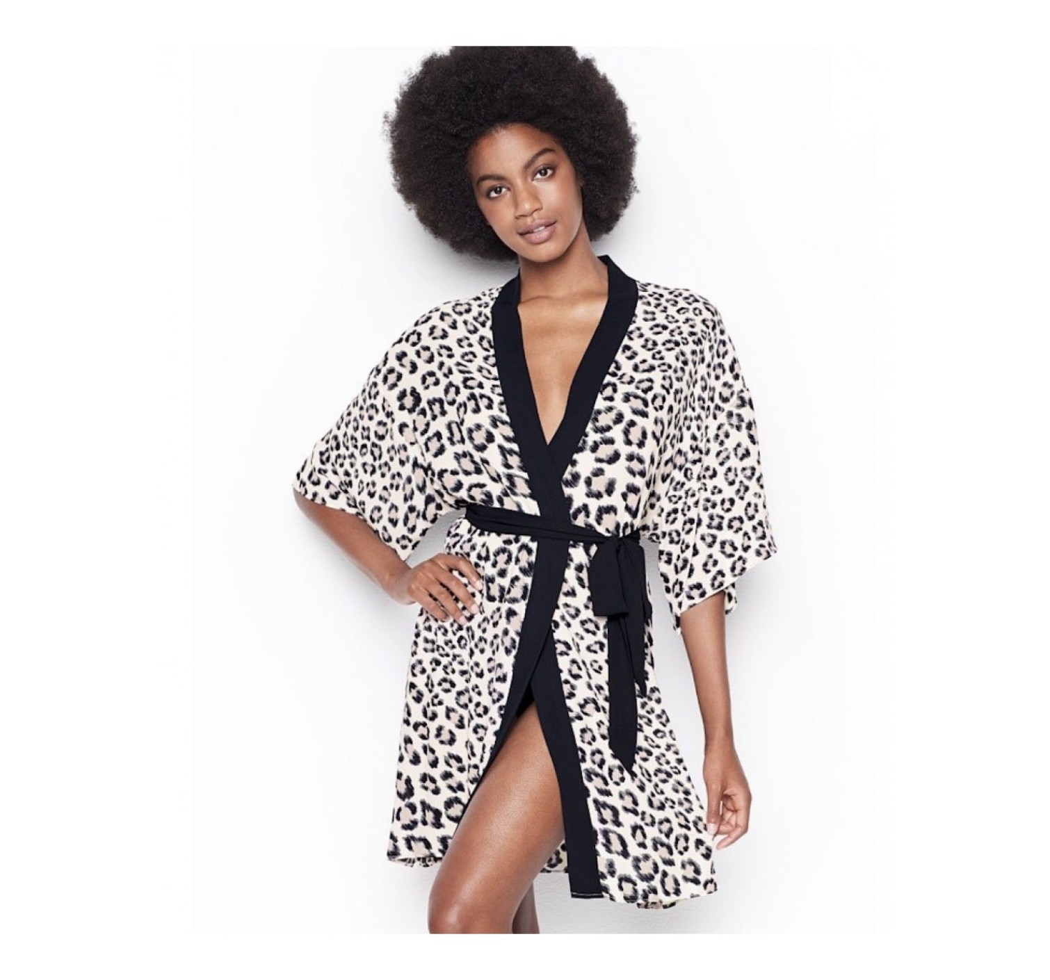 Сатиновий халат - VICTORIA'S SECRET - White Leopard