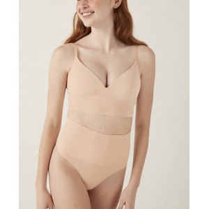 Трусики стрінги No Show PINK Seamless Shape Thong Light Beige